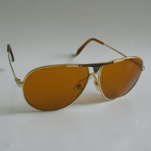 NWT TruVintage Hi-Contrast Amber w/"De'Vons" logo(topbar)90's aviator sunglasses - Picture 1 of 4